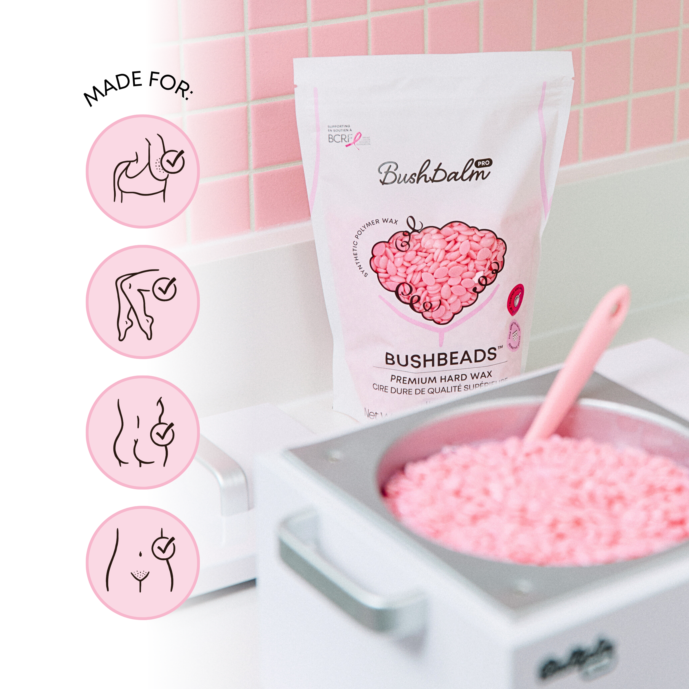 Pink Bushbeads Premium Hard Wax