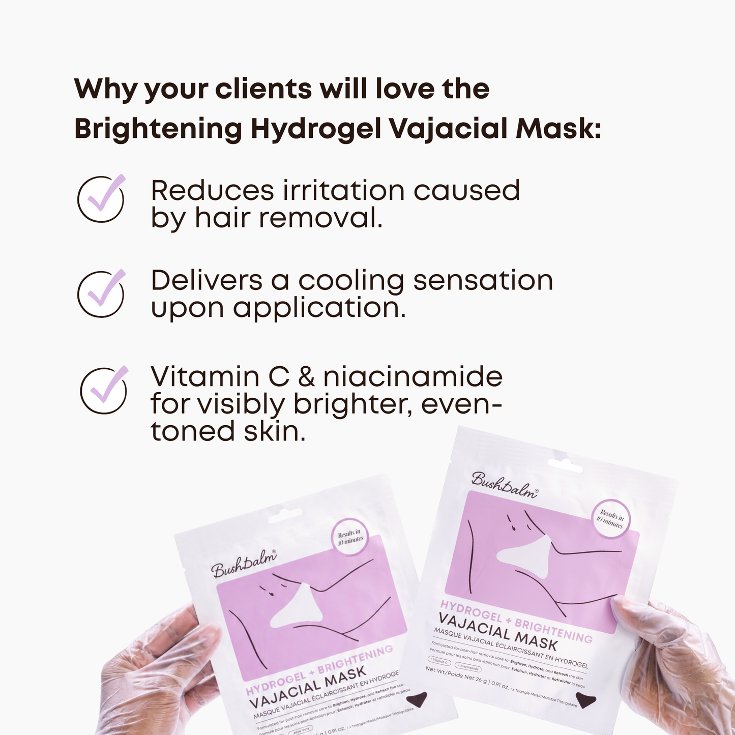 Brightening Hydrogel Vajacial Triangle Mask - Backbar