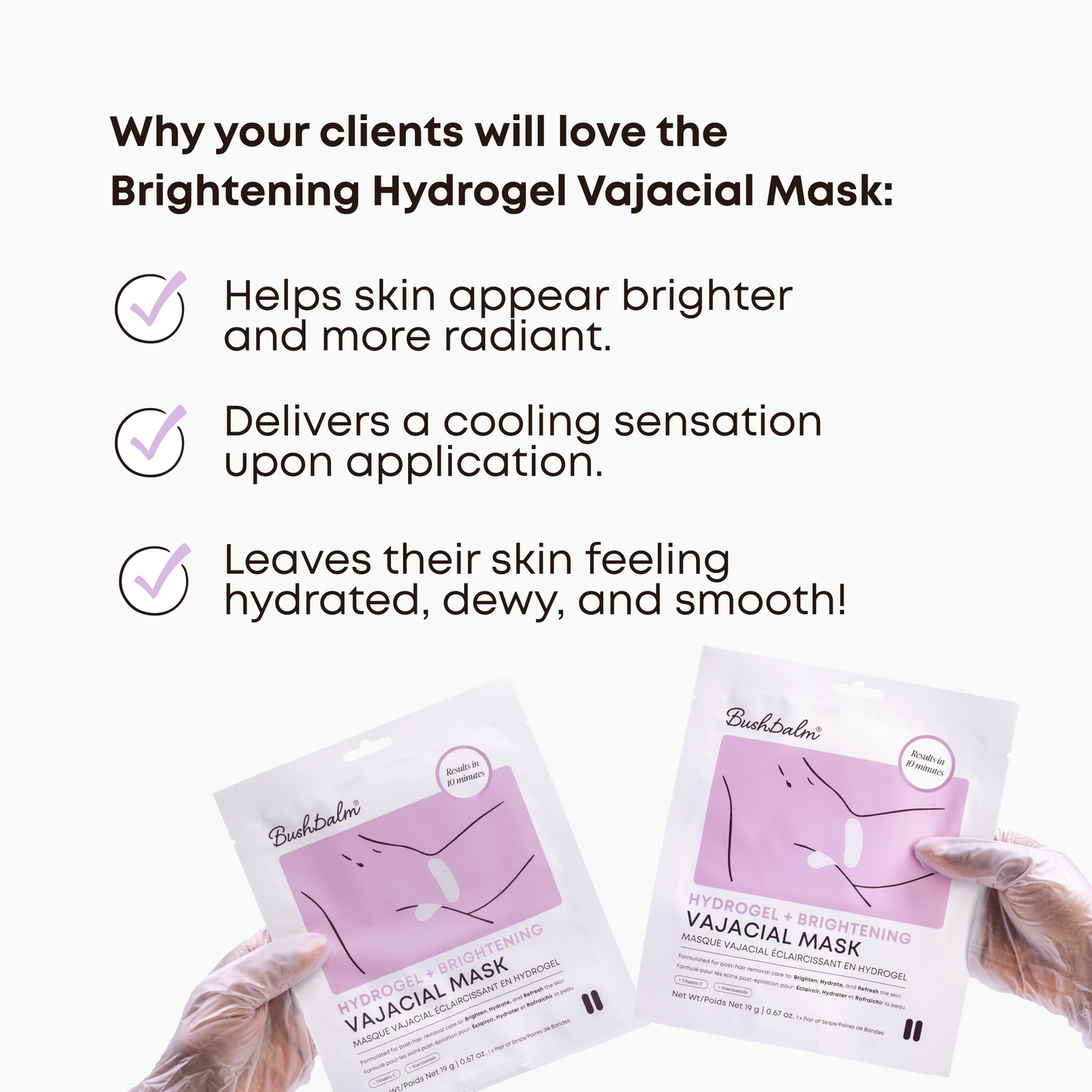 Brightening Hydrogel Vajacial Side Strip Mask - Backbar